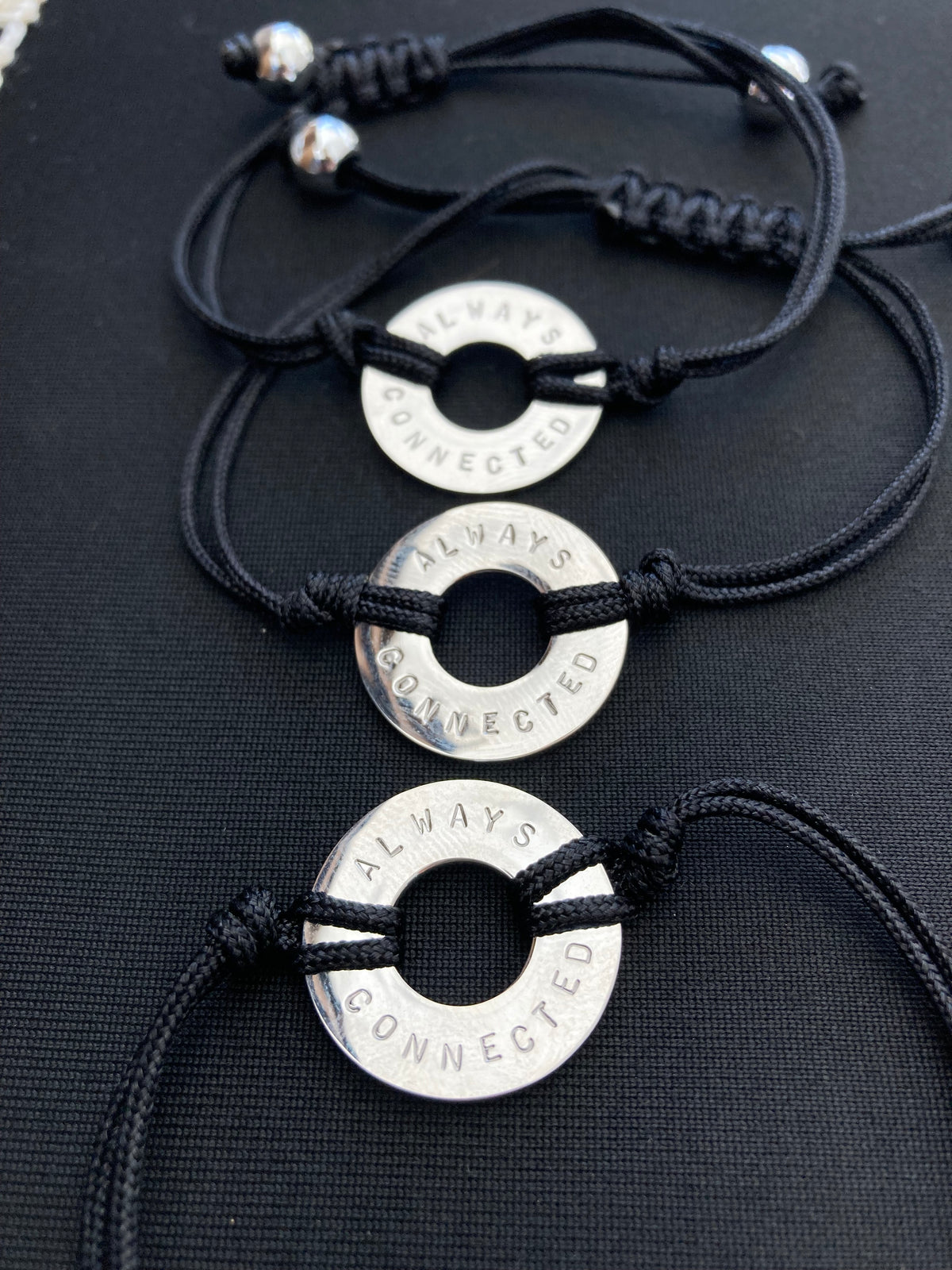 Custom Adjustable Washer Bracelet - Hand Stamped