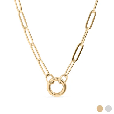Build your Paperclip Charm Holder Necklace - Engraved