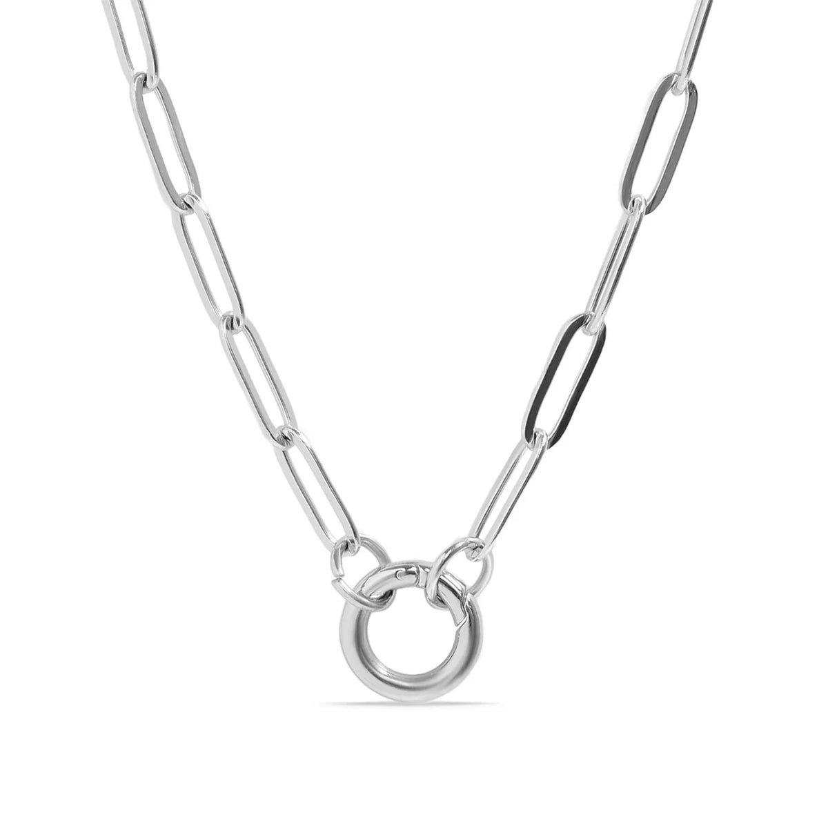 Build your Paperclip Charm Holder Necklace - Engraved