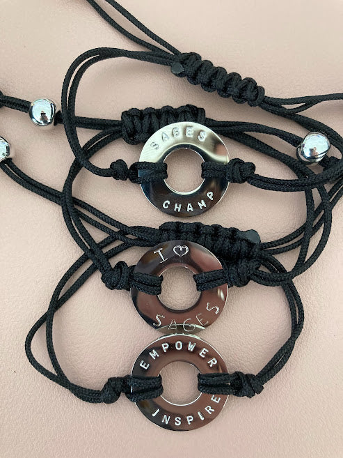 Custom Adjustable Washer Bracelet - Hand Stamped