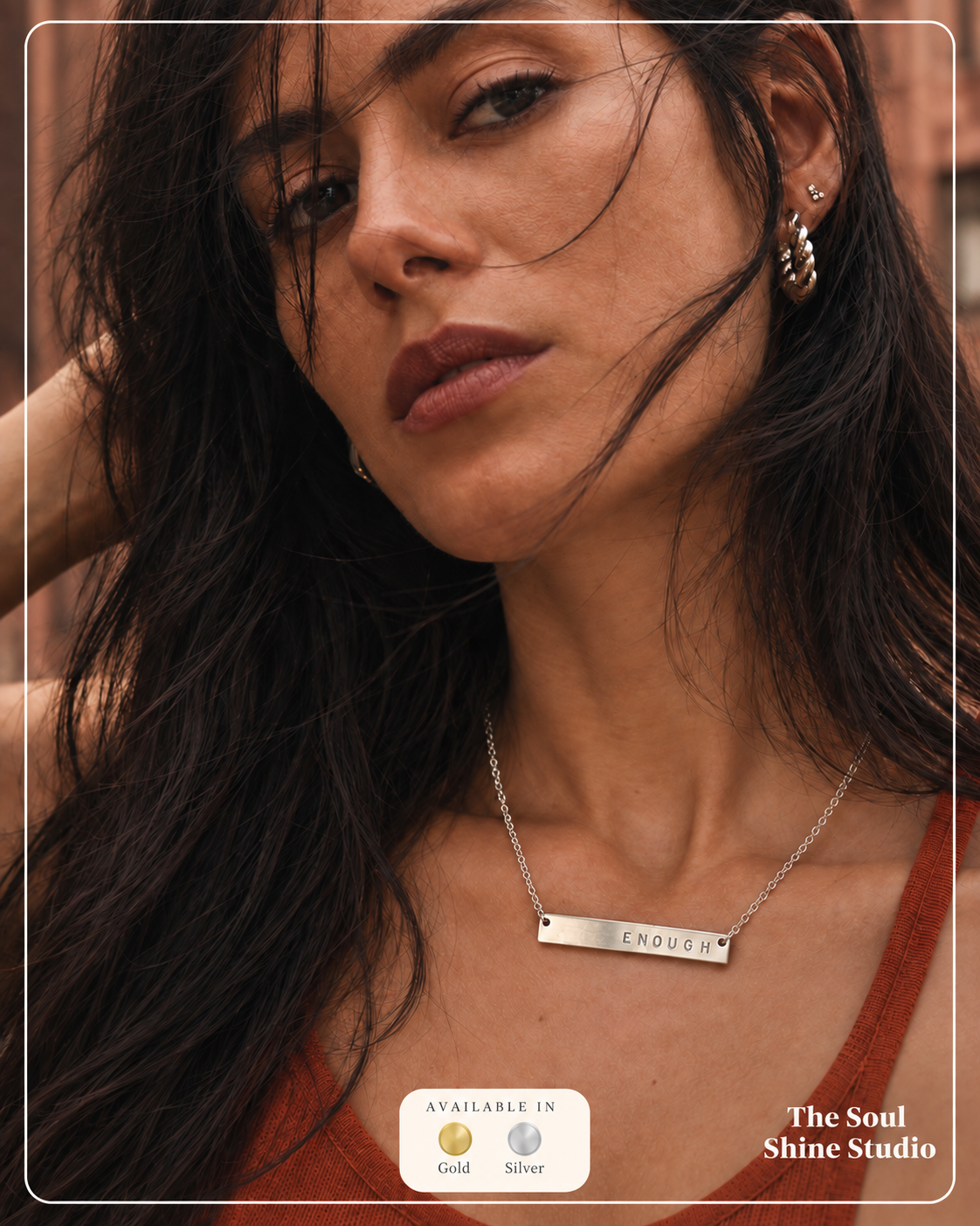 Custom Horizontal Bar Necklace - Hand Stamped