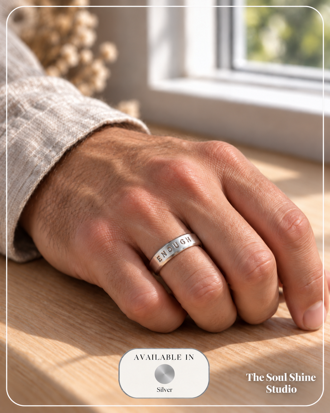 The Custom Beveled Edge Ring - Hand Stamped