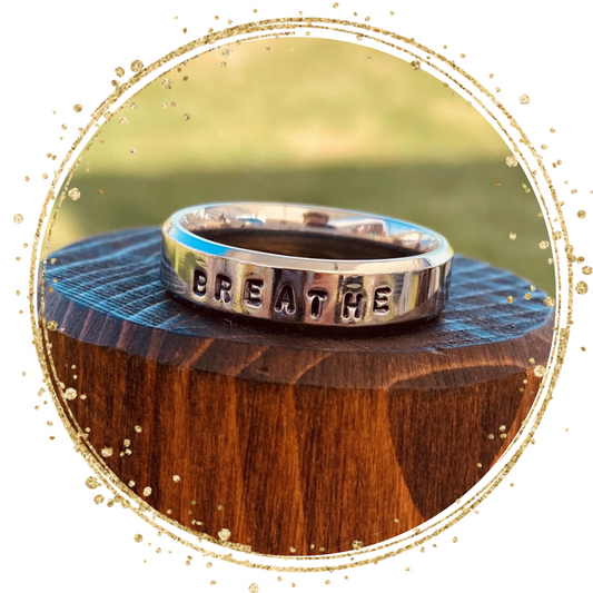 The Custom Beveled Edge Ring - Hand Stamped