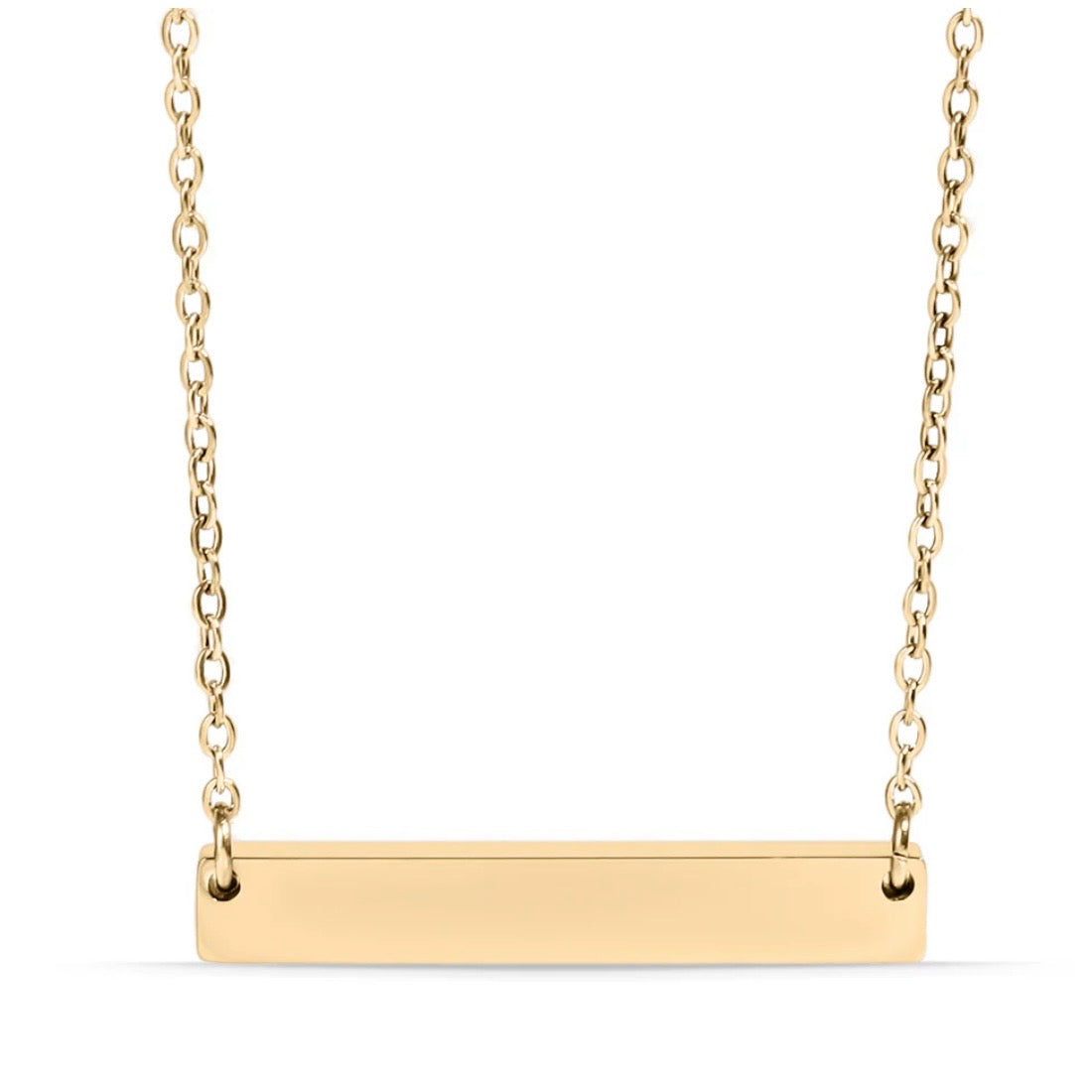 Horizontal Bar Necklace - Engraved