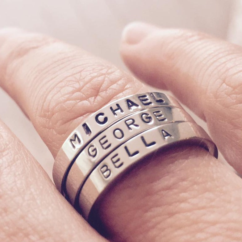 Custom Stacking Rings - Hand Stamped