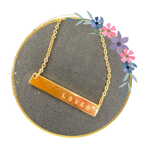 Custom Bar Necklace - Gold Dipped