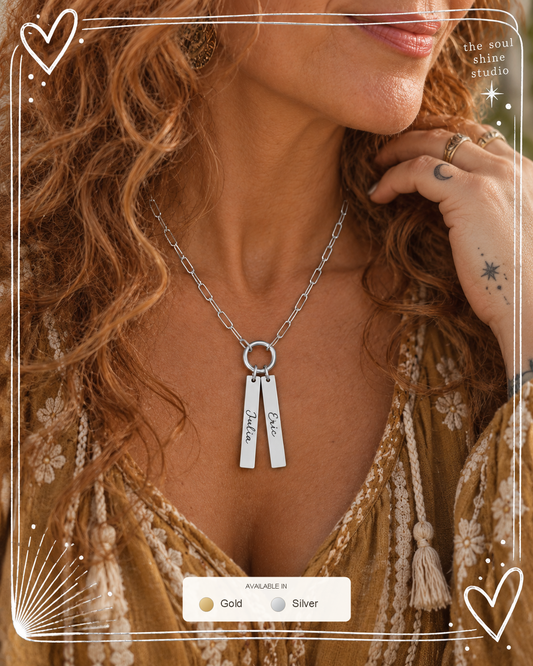 Build your Paperclip Charm Holder Necklace - Engraved