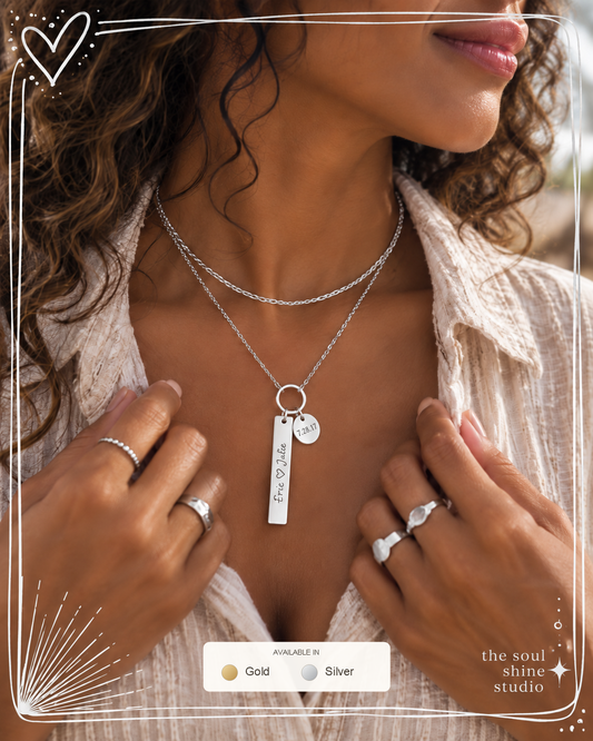 Build your Personalized Charm Holder Necklace - Engraved